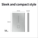 هارد ديسك سامسونغ Samsung T7 من نوع SSD بسعات 500GB USB3.2 1TB 2TB واتصال Type-C مع بصمة قفل - الصورة 2