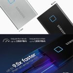 هارد ديسك سامسونغ Samsung T7 من نوع SSD بسعات 500GB USB3.2 1TB 2TB واتصال Type-C مع بصمة قفل - الصورة 3