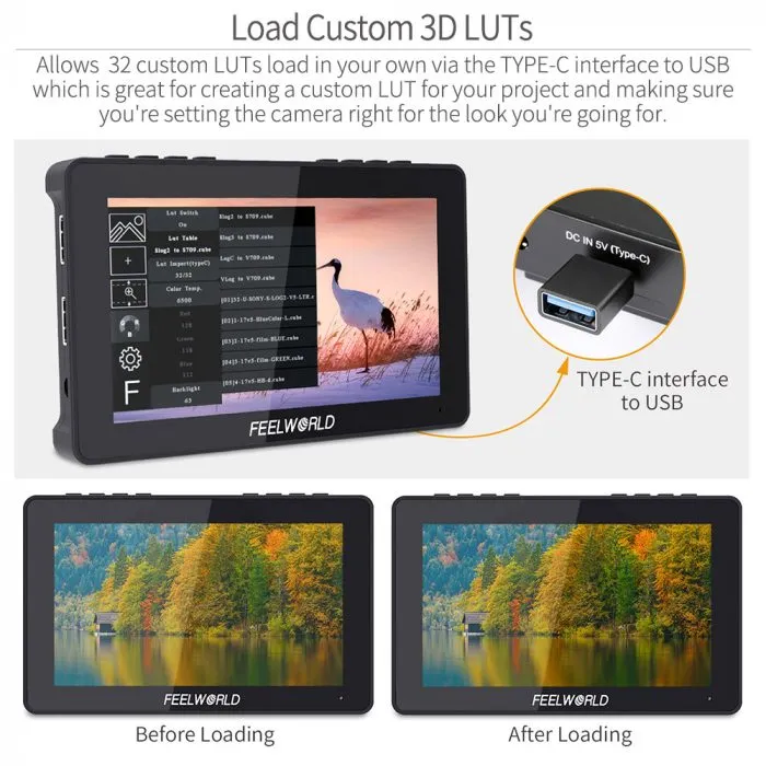 شاشة مونيتور FEELWORLD F5 Pro V4 قياس 6 انش تعمل باللمس لكاميرات DSLR - Image 2