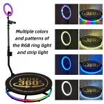 فوتو بوث 360 درجة Photobooth 360 قياس 115 مع  حقيبة سفر مزودة بعجلات للتصوير في المناسبات و حفلات الزفاف - Image 3