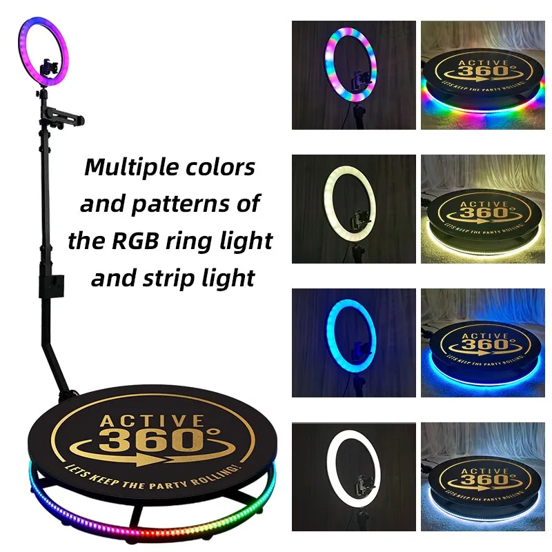 فوتو بوث 360 درجة Photobooth 360 قياس 115 مع  حقيبة سفر مزودة بعجلات للتصوير في المناسبات و حفلات الزفاف - Image 3