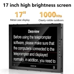 تلي برومبتر المحمول Desview TP200 مقاس 17 بوصة لكاميرات DSLR وiPad والهواتف الذكية مثالي لتسجيل المقابلات - Image 6