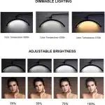 ⁦مصباح LED عصري HD-M8X من Xria بقوة 50 واط على شكل نصف قمر قابل للتعتيم 3000K-6000K للإضاءة الأرضية في صالونات التجميل التاتو الرموش والمكياج⁩ - الصورة ⁦10⁩