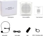 مكبر صوت محمول NORWII S358 بقوة 2000mAh قابل لإعادة الشحن مع ميكروفون سلكي وسماعة رأس وحزام للخصر، ميكروفون شخصي ومكبر صوت للمعلمين والمرشدين السياحيين (أبيض) - Image 4
