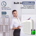 مكبر صوت محمول NORWII S358 بقوة 2000mAh قابل لإعادة الشحن مع ميكروفون سلكي وسماعة رأس وحزام للخصر، ميكروفون شخصي ومكبر صوت للمعلمين والمرشدين السياحيين (أبيض) - Image 7