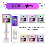 فوتوبوث TechnoWhale TW-156X بشاشة لمس LCD بحجم 15.6 بوصة مع شريط إضاءة RGB في الجهة الأمامية وعلى جانبي الجسم، بالإضافة إلى ضوء حلقي وكاميرا Canon 2000D يأتي مع حامل صغير للطابعة - Image 8