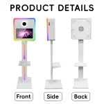 فوتوبوث TechnoWhale TW-156X بشاشة لمس LCD بحجم 15.6 بوصة مع شريط إضاءة RGB في الجهة الأمامية وعلى جانبي الجسم، بالإضافة إلى ضوء حلقي وكاميرا Canon 2000D يأتي مع حامل صغير للطابعة - Image 5