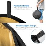 عاكس ضوء ريفليكتور من Xria للتصوير الفوتوغرافي – 90 × 120 سم، بيضاوي الشكل، قابل للطي، 7 في 1، مع أسطح: شفاف، فضي، ذهبي، أبيض، أسود، أخضر، أزرق، مع حقيبة – مثالي للاستوديو، الفيديو، البث المباشر، والتصوير الخارجي. - Image 6