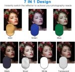عاكس ضوء ريفليكتور من Xria للتصوير الفوتوغرافي – 90 × 120 سم، بيضاوي الشكل، قابل للطي، 7 في 1، مع أسطح: شفاف، فضي، ذهبي، أبيض، أسود، أخضر، أزرق، مع حقيبة – مثالي للاستوديو، الفيديو، البث المباشر، والتصوير الخارجي. - Image 5