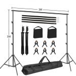 حامل خلفية Xria لاستوديو التصوير الفوتوغرافي والفيديو – 10×10 قدم (3×3 متر) حامل خلفية ثقيل قابل للتعديل لدعم خلفيات التصوير الفوتوغرافي