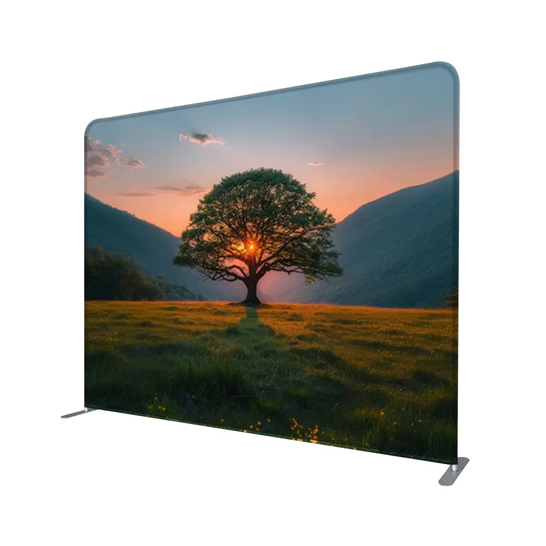 خلفية قماشية مشدودة Xria بحجم 3×3 متر (9.84 قدم) بطباعة مزدوجة الجانبين – خلفية مستقيمة من القماش المشدود مناسبة للفوتوبوث، حفلات أعياد الميلاد، وحفلات الزفاف